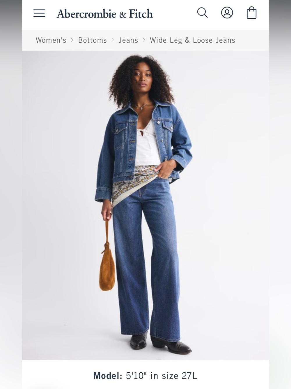 Abercrombie & Fitch Curve Love High Rise Wide-Leg Jeans